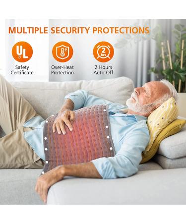 Snailax Heating Pad & Foot Warmer - 6 Temp Settings, Auto Shut Off - 17x33 Grey - Buy Online on GoSupps.com