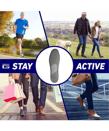 Neo G Pro-Flex Plantar Fasciitis Arch Support Insoles - Full Length Orthotic Inserts for Women and Men - L/XL - Buy Online on GoSupps.com