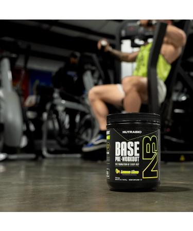 NutraBio Base Pre-Workout Powder 200mg Caffeine Sustained Energy Focus Endurance Pump Sugar Free Clean Preworkout for Men and Women - Beta Alanine L-Tyrosine 30 Servings - Lemon Lime - Buy Online on GoSupps.com