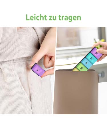 Buy Opret 7-Day Tablet Box - German Rainbow Pill Organizer & Weekly Medication Holder in Black - Buy Online on GoSupps.com