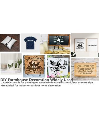 JAJADO French Farmhouse Adhesive Stencils - Reusable Silk Screen Stencil for Farm Fresh Food Market Bakery Grocery - Indoor/Outdoor Home Decoration - Buy Online on GoSupps.com