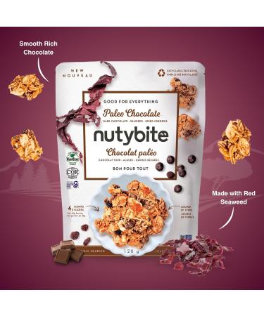 Nutybite Granola Clusters Paleo Chocolate Functional benefits Vegan Gluten Free No added sugar Non GMO Superfood Snacks (1 x 120g) - Buy Online on GoSupps.com