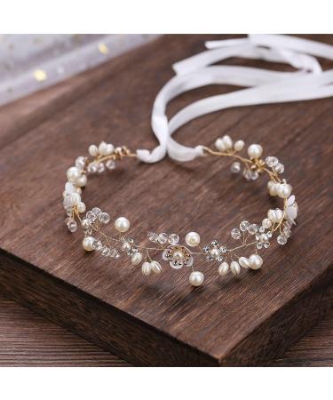 Crystal Pearl Bridal Headband | Bohemian Leaf Hair Vine | Wedding Hair Accessories - Buy Online on GoSupps.com