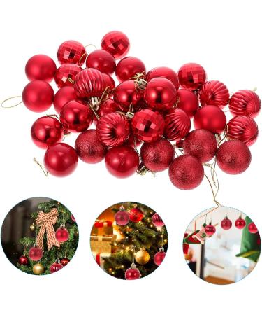 Artibetter Christmas Ball Pendant 36pcs Bright Mirror Ball Blush Decor Bling Decor Prom Decorations Christmas Tree Bauble Holiday Red 4CM - Buy Online on GoSupps.com