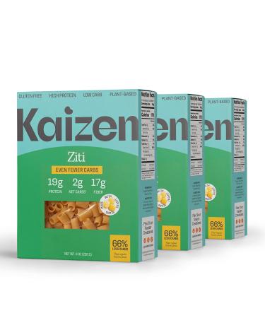 KAIZEN KETO Pasta Ziti - 2 Net Carbs, 19g protein - Gluten-Free, Keto Pasta Made with High Fiber Lupini Flour - 8 ounces (Pack of 3) Ziti 8 Ounce (Pack of 3)