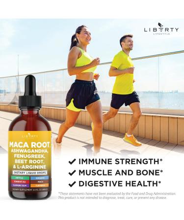 Organic Maca Root Liquid Drops with Ashwagandha Nettle Fenugreek Beet Root and L-Arginine Liquid Multivitamin for Women and Men - 4oz 2 Fl Oz (Pack of 2) - Buy Online on GoSupps.com
