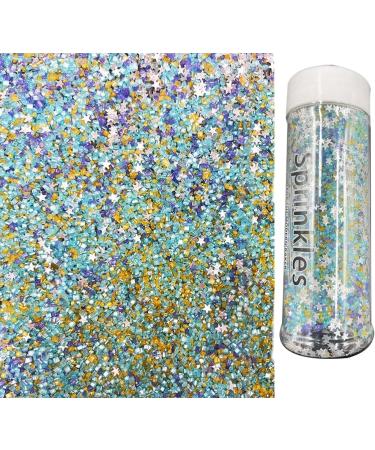 Christmas Sprinkles Fancy Sugar Sparkly Sugar Crystals and Edible Glitter stars white & Blue Gold Multi-Colored Blend For Baking Dessert Decorating and Cocktails Unicorn Breath (Blue) - Buy Online on GoSupps.com