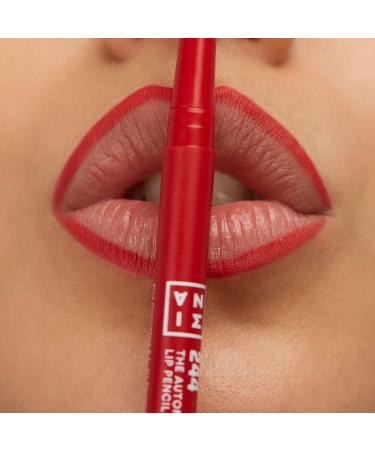 3INA Makeup Automatic Lip Pencil 244 - Red Lip Liner with Sharpener and Brush - Buy Online on GoSupps.com