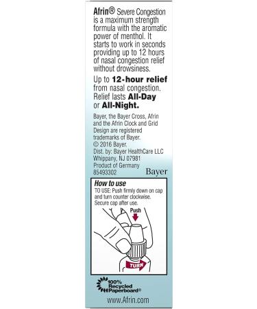 Afrin Nasal Spray Severe Congestion 15 mL (Pack of 4) - Fast Relief for Nasal Congestion - Buy Online on GoSupps.com