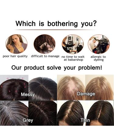 SEGO Human Hair Topper 6 Inch Dark Brown - Silk Base Clip-in Hair Piece for Women with Slight Hair Loss - 130% Density - Cover Gray Hair - Buy Online on GoSupps.com