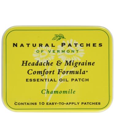 Natural Patches of Vermont Headache & Migraine Comfort Formula Essential Oil Body Patches Chamomile 10-Count Tin Chamomile 10 Count (Pack of 1)