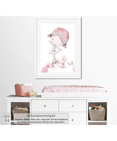 Lalelu Prints A4 Ballerina Nursery Posters | Magical Pink Baby Room Decor | Set of 3 Children's Pictures (DIN A4) - Buy Online on GoSupps.com