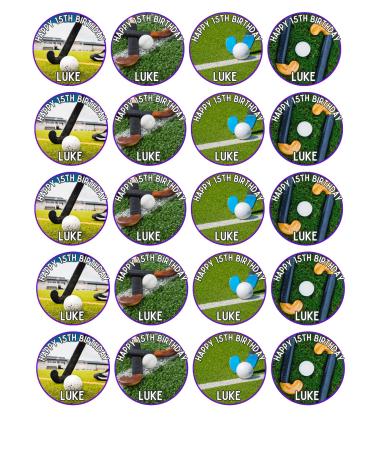 edible 20 x Hockey theme cupcake toppers UNCUT BIRTHDAY/ (icing paper)