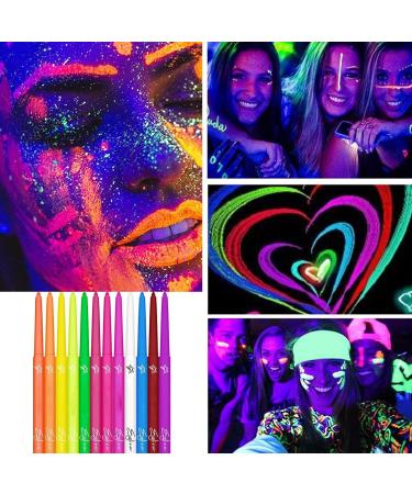 Color Liquid Eye Liner - Colorful Eyeliner Liquid Quick-Drying Eye Makeup Kit 12 Colors Highly Pigmented UV Fluorescent Eye Liner Waterproof Long-Lasting Festival Accessories for Parties - Buy Online on GoSupps.com