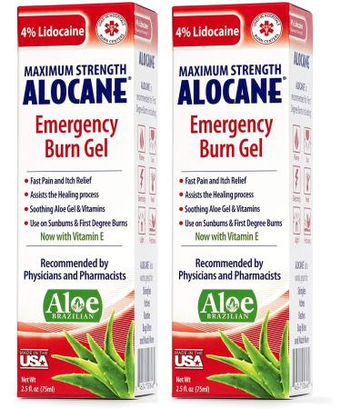 Alocane Maximum Strength Emergency Room Burn Gel, 2.5 Fluid Ounce - Pack of 2