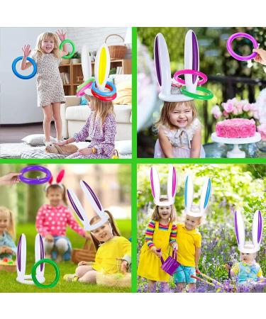 Easter Party Supplies: Inflatable Bunny Rabbit Ears Toss Game - 4 Pack for Kids & Family | Includes 16 Rings | Fun Outdoor Activity & Party Favor - Buy Online on GoSupps.com