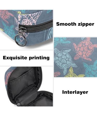Colorful Sea Turtles Napkin & Menstrual Pad Storage Bag - Zippered Portable Bag for Teens & Women - Buy Online on GoSupps.com
