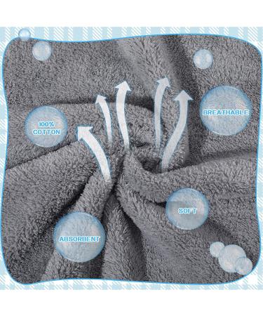 50 Pcs 12x12 Inch Microfiber Hand Towels - Quick Drying Coral Velvet Washcloths for Bath, Spa, Hotel - Gray White - Buy Online on GoSupps.com