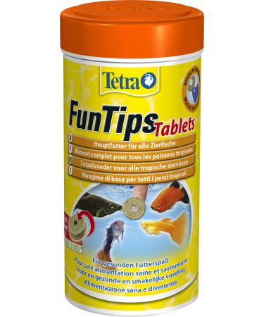 Tetra funtips tablets - feed tablets adhering to the aquarium disk optimally for observing the fish suitable fish feed 300 tablets with natural feed 115 g (1 Pack)