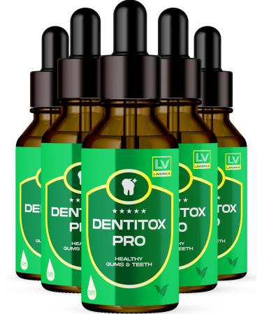 LIVORKA Dentitox Pro Drops for Healthy Teeth Gums Pack of 5 Bottle for 150 Days
