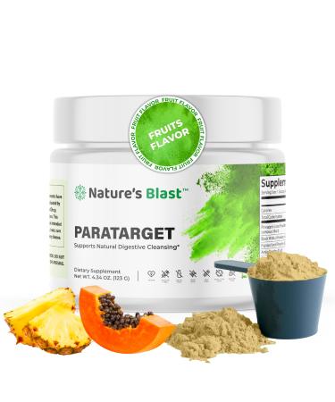 NATURES BLAST ParaTarget - Gut Health Formula - Intestinal Gut Cleanse Powder Supplement with Black Walnut Wormwood Turmeric & More - Natural Wellness Supplements for Women & Men - 30 Servings