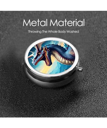Shop Roaring Dragon Round Pill Box - 3 Compartment Portable Travel Organizer for International Shipping - Buy Online on GoSupps.com