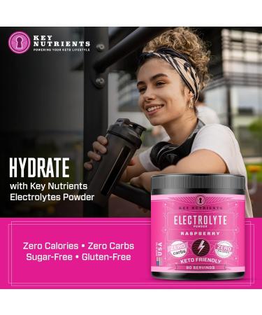 KEY NUTRIENTS Electrolytes Powder - Raspberry Hydration Drink Mix (20/40/90 Servings) | No Sugar, No Calories, Gluten Free - Buy Online on GoSupps.com