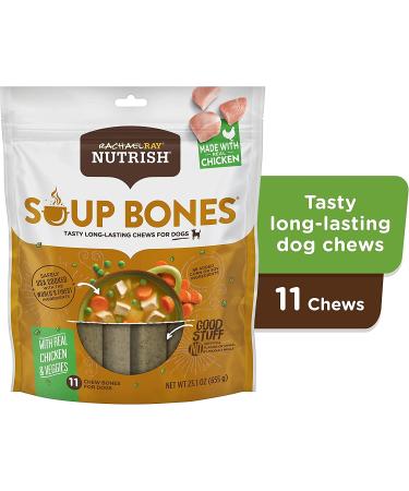 Rachael Ray Nutrish Soup Bones Chicken & Veggies Dog Treat Chews 11 Count - Long Lasting Chew, Pack of 1 - Buy Online on GoSupps.com