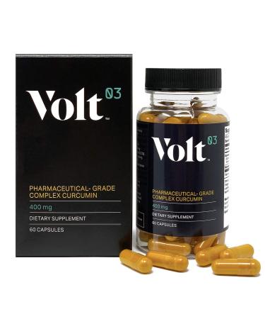 Volt03 Pharmaceutical-Grade Turmeric Curcumin Capsules | Turmeric Capsules and Curcumin Supplements for Immune Support | Natural Joint Support Turmeric Herbal Supplements 400 mg