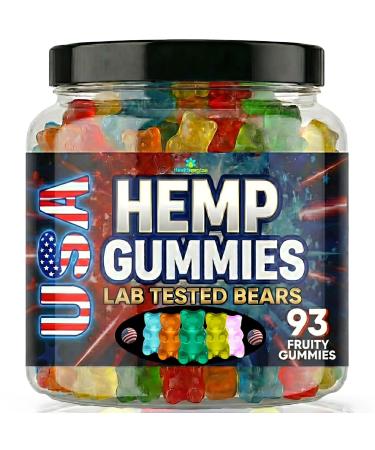 Hemp Gummies Calm Sleep-Hemp Oil Gummy Bears for Relaxing Sleep-93 Fruity Bears-Made in USA