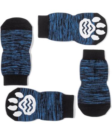 Harfkoko Indoor Anti-Slip Socks for Dogs & Cats | 8 Sizes S to 5XL | Silicone Gel Paw Protection & Traction | Black & Blue - Buy Online on GoSupps.com