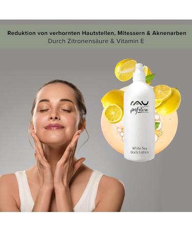 Rau Cosmetics Body Lotion for Dry Skin 500ml - Moisturizing & Tightening with White Tea Hyaluronic Acid Almond Oil Olive Oil & Coconut Oil - Buy Online on GoSupps.com