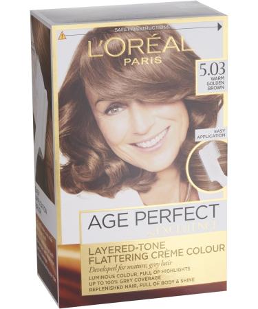 L'Oreal Excellence Age Perfect 5.03 Warm Golden Brown Hair Dye - 1 Count - Buy Online on GoSupps.com