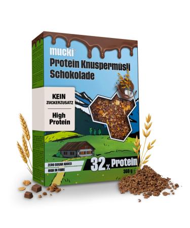 ANOVONA MEDSUPPS Mucki Protein Crunchy Chocolate Muesli 360g High-quality sugar-free protein granola Rich chocolate granola