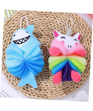 2pcs Soft Body Bath Flower Shower Sponge - Cartoon & Mermaid Bath Ball Scrubber for Women | Fun Bath Wipe & Loofah - Buy Online on GoSupps.com