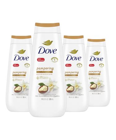 Dove Pampering Body Wash for renewed healthy-looking skin Shea Butter & Vanilla leaves skin soft 325ML Pack of 4 Shea Butter Vanilla 325 ml (Pack of 4)