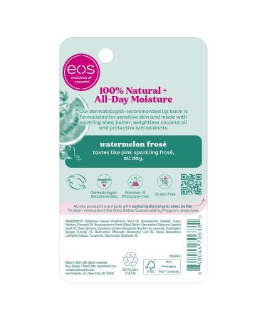 eos 100% Natural Lip Balm- Watermelon Fros Dermatologist Recommended for Sensitive Skin All-Day Moisture Lip Care 0.14 oz (Pack of 2) - Buy Online on GoSupps.com