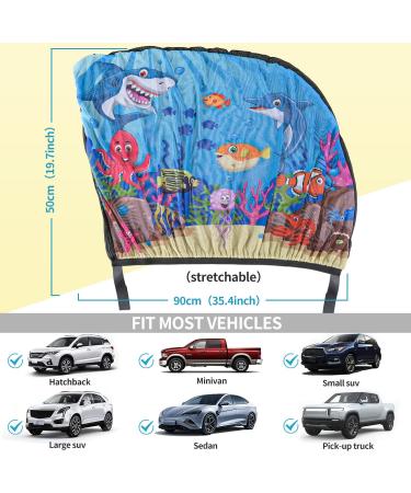 iZoeL Car Window Shades for Baby and Pets - 2pcs 100x80cm Sun Shades with Full UV Protection for Kids and Children - Ocean Design - Buy Online on GoSupps.com
