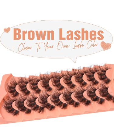 ALICE G 9 Pairs Pack Brown Wispy False Eyelashes - DIY Lash Clusters for Fluffy Volume | Mink Strip Lashes Look Like Eyelash Extensions - Fake Eye Lashes - Buy Online on GoSupps.com