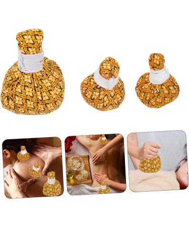 Aboofan Warm Roasted Wormwood Buns Herbal Compress | Spa Hot Compress & Thai Body Herb Ball - 8x6x6cm - Yellow | International Shipping - Buy Online on GoSupps.com