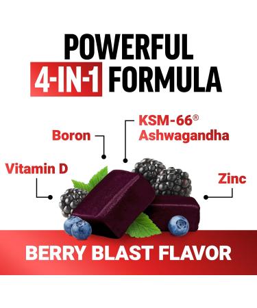 Force Factor Test X180, Testosterone Support for Men with Clinically Studied KSM-66 Ashwagandha, Boron, Vitamin D & Zinc, Support Testosterone & Performance, Berry Blast, 60 Soft Chews - Buy Online on GoSupps.com