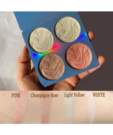 White Baked Highlighter Palette - Long Lasting Illuminator Powder for Face Contouring & Skin Brightening - Waterproof Formula for Brilliant Makeup Looks | A2 - Buy Online on GoSupps.com