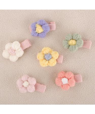 12PCS Plush Flower Baby Hair Clips - Cute Hair Accessories for Girls - Buy Online on GoSupps.com