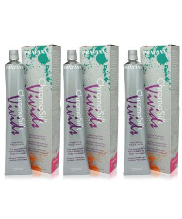 PRAVANA ChromaSilk Vivids Creme Hair Color with Silk & Keratin Protein Wild Orchids 3 oz 3 pack
