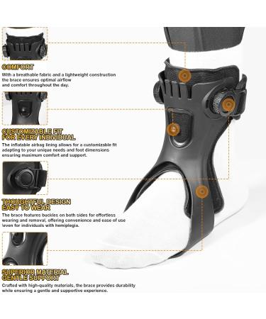 AFO Foot Drop Brace Ankle Foot Orthosis for Men & Women | Inflatable Lining for Stroke Recovery | Fits Shoes | Large Left - Buy Online on GoSupps.com