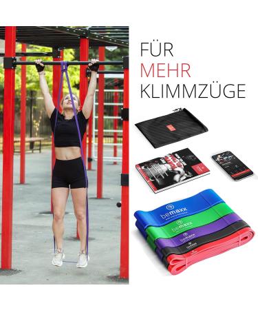 Buy Fitness Band Pull Up Resistance Band Set - Home Gym Equipment Kit | Tapping Aid + Training Book for Calisthenics & Bodybuilding - Buy Online on GoSupps.com