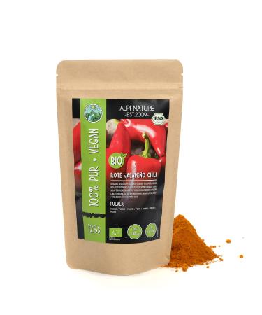 Organic Jalapeno Chili ground (125g) organic organic Jalapeno powder jalapeno ground from controlled organic cultivation 100% pure and natural 125 gr