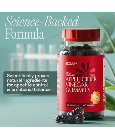 BIOMA Apple Cider Vinegar Gummies Sugar Free - ACV Gummies with 5-HTP & Prebiotic Fiber for Weight Loss Appetite Control & Digestive Health - GLP-1 Friendly (60 Gummies - 30 Day Supply) - Buy Online on GoSupps.com