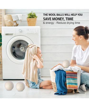 Wool Dryer Balls Natural Fabric Softener Reusable Organic Wool Laundry Balls Tumble Dryer Balls for Fabric Softening Reduce Drying Time Noise Wrinkles Free 7cm in Size Natural Wool (Pack of 2) - Buy Online on GoSupps.com