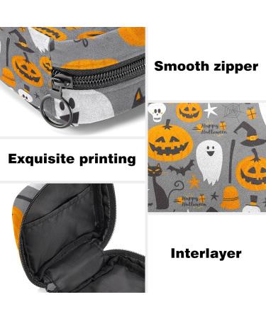Multicolor Halloween Specter Pumpkin Sanitary Napkin Storage Bag - Portable Menstrual Cup Pouch for Women & Teen Girls - Buy Online on GoSupps.com